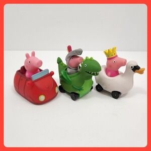 Peppa Pig Vehicle Toy Set Jazwares Car Dragon Swan Figure Lot, set of 3